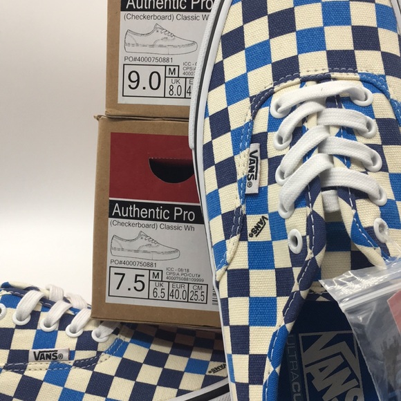 Vans Authentic Pro Checkerboard Classic White/blue - Picture 8 of 8